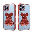 thumbnail image 1 of FIEWESEY Compatible iPhone 12 Pro Phone Case, Cool Bear Shockproof Fashion Full Protection Soft TPU Scratch Slim Case for iPhone 12 Pro 6.1 inch (Red), 1 of 6