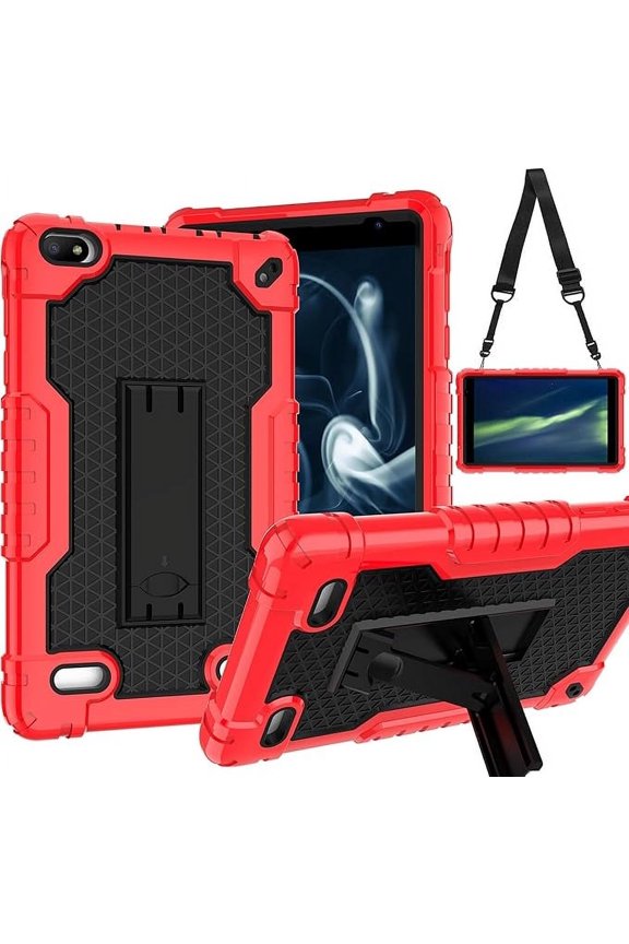 Cover Case for Sunshine T1 Elite/Foxx T8/Qlink Scepter 8/Sky Pad 8/NUU Tab 8/Sky Devices Elite OctaX/Sky Devices Elite T8 Plus/Xmobile X8/Sky Devices (Red/Black)