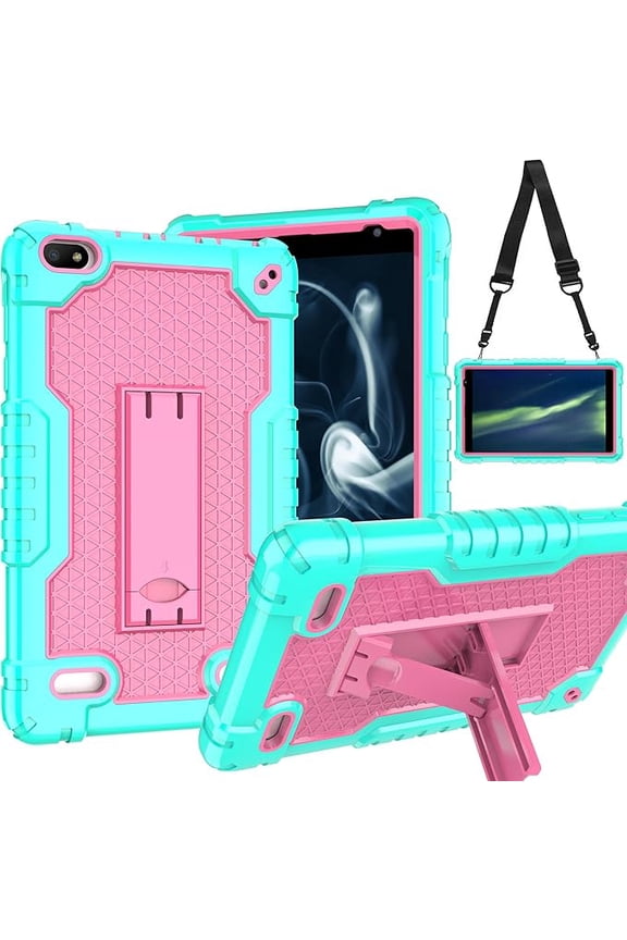 Cover Case for Sunshine T1 Elite/Foxx T8/Qlink Scepter 8/Sky Pad 8/NUU Tab 8/Sky Devices Elite OctaX/Sky Devices Elite T8 Plus/Xmobile X8/Sky Devices (Green/Pink)
