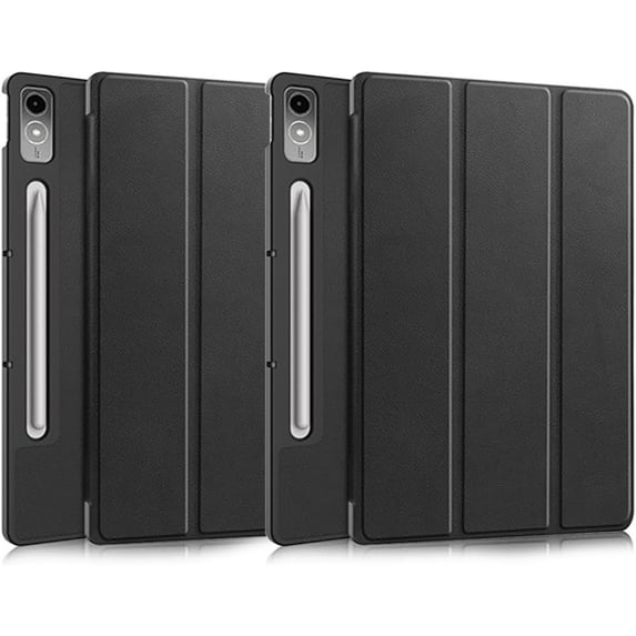 FIEWESEY Cover for Lenovo Tab P12 12.7 inch 2023 Tablet Case TB370FU with Pen Holder, Slim Folio Case Protective Hard Shell Lightweight Stand Smart Cover for 12.7 inch Lenovo Tab P12 2023 - 2*Black