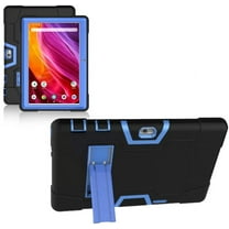 FIEWESEY for Dragon Touch K10 Case,Hybrid Heavy Duty Shockproof Defender Rugged Protective Case Cover with Stand for Dragon Touch K10/GTYD 10 inch/Foren-Tek 10 inch/TAGITAL 10 inch Tablet(Black/Blue)