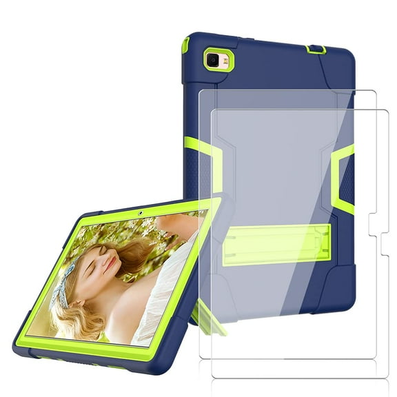 FIEWESEY for Dragon Touch Notepad 102 Case,Heavy-Duty Rugged case for Blackview Tab 8/8E/Teclast P20hd/M40/Pritom Tronpad L10/Yestel T5/BinBin 10 Inch Tablet+Screen Protector (Navy/Green, 2 Pack)
