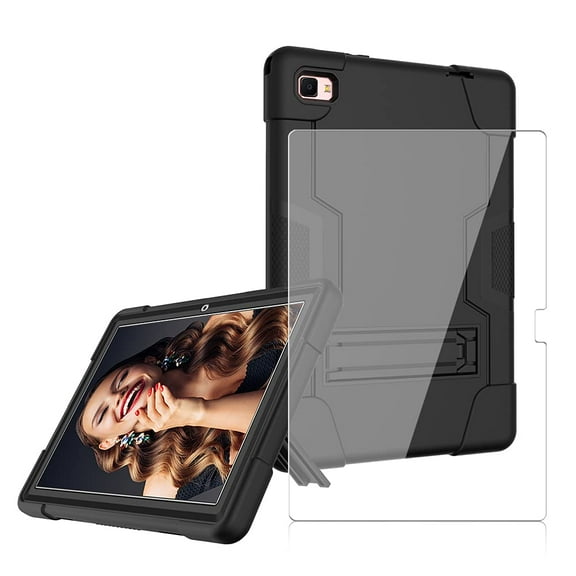 FIEWESEY for Dragon Touch Notepad 102 Case,Heavy-Duty Rugged case for Blackview Tab 8/8E/Teclast P20hd/M40/Pritom Tronpad L10/Yestel T5/BinBin 10 Inch Tablet+Screen Protector (Black/Black, 1 Pack)