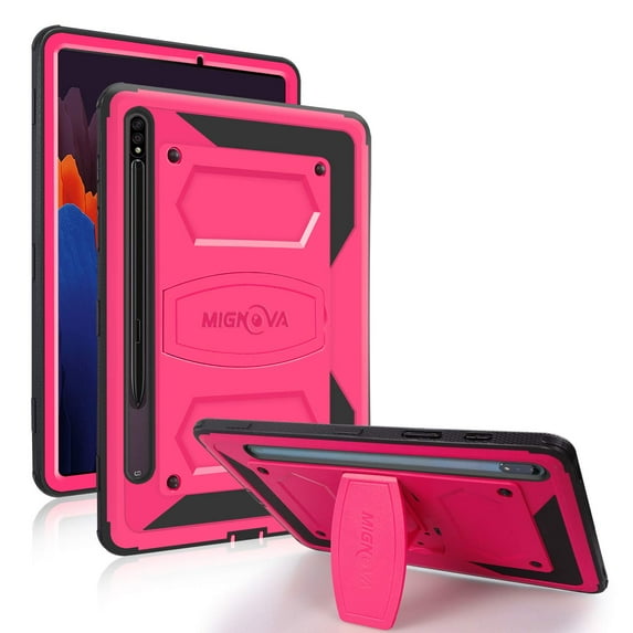 FIEWESEY for Dragon Touch Y88X Pro/Y88X Plus Case,Rugged case for iRULU X37/YUNTAB Q88/Tagital T7K/ZONKO 7"/LAMZIEN 7"/MEIZE 7"/Contixo 7”/LAMZIEN 7"/Haehne 7"/CARRVAS Kids Tablet 7 Inch (Pink)