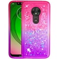 thumbnail image 1 of FIEWESEY For Motorola G7 Play Phone Case Moto G7 Play Glitter Case Sparkle Glitter Flowing Liquid Quicksand with Shiny Bling Diamond Women Girls Cute Phone Case For Motorola G7 Play - Pink+Purple, 1 of 7
