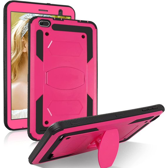 FIEWESEY for Gateway Tab 8" Case FOXXD T8 Sunshine T1 Elite Tablet Shockproof Rugged Hard Back Case with Stand for Winnovo M8 / FANGOR F-863 / Haehne/for NUU Tab 8 Tablet Model T0801L T0802L,Pink