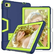 FIEWESEY Heavy Duty Shockproof Hybrid Case for Dragon Touch Notepad 102/Blackview Tab 7/7 Pro/OSCAL Pad 10/TECLAST P30S/M40 Plus/M40S/M40 PRO/P20S/P20HD/P40HD+Screen Protector(Navy/Green,1 Pack)