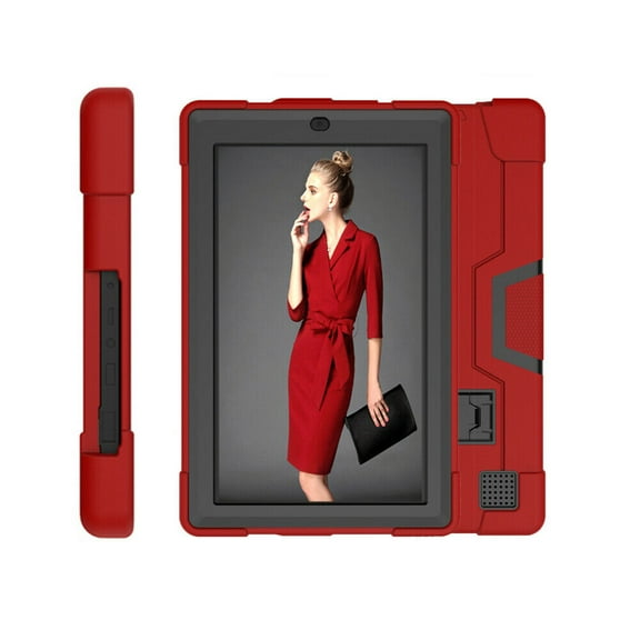 FIEWESEY Heavy Duty Shockproof Hybrid Rugged Protective Case for RCA Galileo Pro 11.5" / RCA 11.6" Delta Pro 2 Tablet (Red+Black)