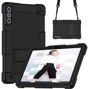 FIEWESEY for KADYBE D106 / MEIZE D106 Android 14 Tablet Case with Shoulder Strap Kiskctand Kids Friendly Shockproof Case Cover for VOZIZOV D106 Android 14 / FEONAL 10.1 inch 2024 Tablet - Black