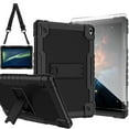 thumbnail image 1 of FIEWESEY Kids Case for Coopers Tablet CP10 10.1 inch Tablet,Shockproof Kids Rugged Case with Shoulder Strap Case for YQSAVIOR/Coopers Tablet CP10 10.1 inch+Screen Protector (Black/Black,1 Pcs), 1 of 7