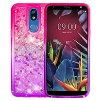 FIEWESEY for LG K40 Case,Liquid Glitter Diamond Quicksand Cute TPU Protective Cover for Girls and Women Phone Case for LG K40/LG Solo Lte/LG LMX420/LG X4 2019(Red/Purple)