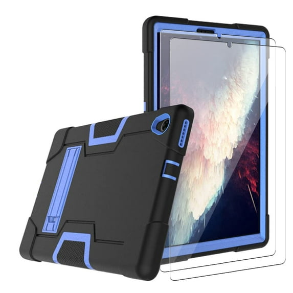 FIEWESEY for Lenovo Tab K10 10.3 Inch Case,Hybrid Shockproof Kids Friendly Rugged Protective Case for Lenovo Tab M10 Plus (2020 2nd Gen)/Lenovo Tab K10 +Screen Protector(Black/Blue,2 Pcs)