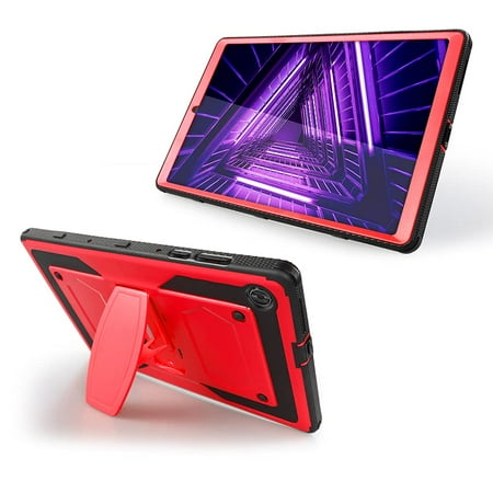 FIEWESEY for Lenovo Tab M10 HD Tablet Case,Shock-Resistant Drop-Proof and Shock-Resistant Hybrid Rugged case(Built-in Stand), for Lenovo Tab M10 HD 2nd Gen (TB-X306F/TB-X306X) 10.1 Inch(Red)