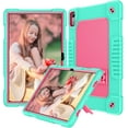 thumbnail image 1 of FIEWESEY For Lenovo Tab P11 11.5 Gen 2 2023 (TB-350FU/TB-350XU) Case, Rugged Heavy Duty Shockproof Cover with Hand Strap Shoulder Strap for 11.5 inch Lenovo Tab P11 2nd Generation - Green+Pink, 1 of 6