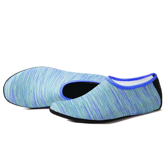 FIEWESEY Men Women Kids Water Shoes Barefoot Quick-Dry Beach Socks Yoga Swim Sports Exercise Socks For Swim Surfing Snorkeling Yoga Exercise (M,Stripe Blue)