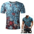 thumbnail image 1 of FIEWESEY Mens T-Shirt Vintage Short Sleeve Blouse Summer Casual Fitness Tops Tee (Patteren A, XXL ), 1 of 2