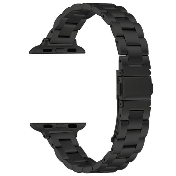 FIEWESEY Metal Band Compatible with Apple Watch 38mm 40mm 41mm Suitable for Women Men,Stainless Steel Strap Wristband Bracelet Compatible with Series SE/9/8/7/6/5/4/3/2/1(Black,38/40/41mm)