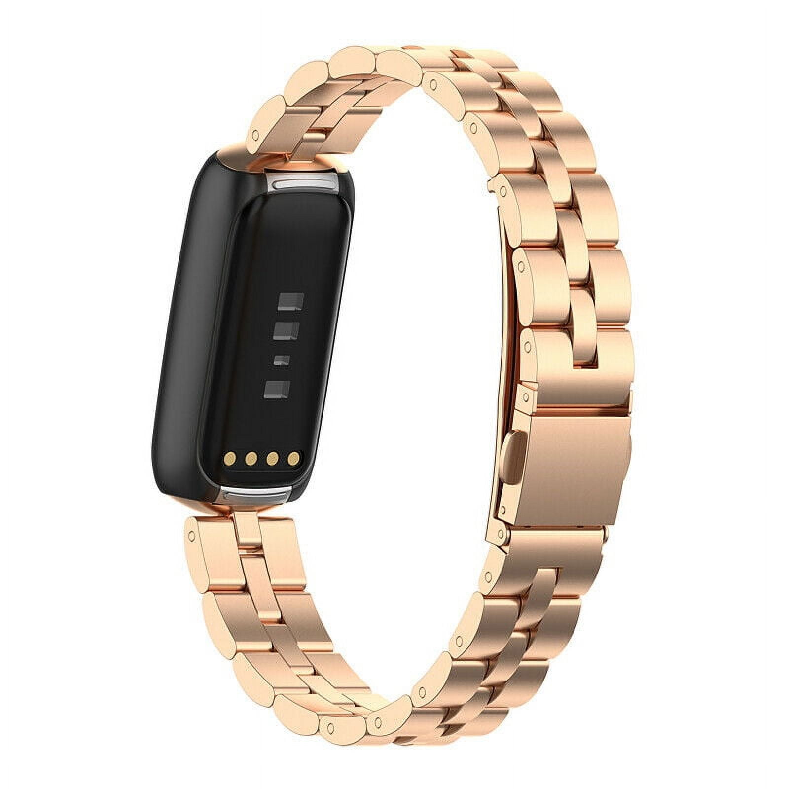 Slim Black Leather Fitbit Luxe Band Gold Fitbit Luxe Bracelet Adjustable  Fitbit Luxe Wristband Women Fitbit Luxe Jewelry