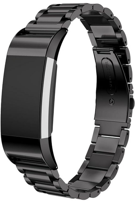 Metal Watchband Compatible with Fitbit Charge 2 Quick Easy Fit Stainless Steel Wristband Strap Replacement for Charge 2 Smartwatch Accessory,Black