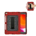 thumbnail image 1 of FIEWESEY New iPad 10.2 Case with [360° Rotating Kickstand][Adjustable Hand Strap][Shoulder Strap] Shockproof Rugged Kids Friendly Case For Apple iPad 10.2 inch 7th/8th/9th Generation(Red+Black), 1 of 8