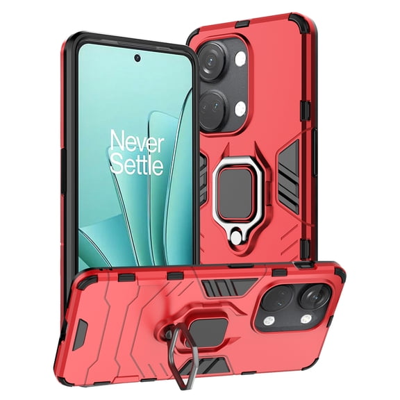FIEWESEY for One Plus Nord 3 Phone Case, Shoftproof Military Grade Drop Protective Case with Kickstand Rugged Phone Case for One Plus Nord 3/One Plus ACE 2V (Red)