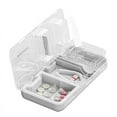 thumbnail image 1 of FIEWESEY Pill Crusher Cutter Splitter,3 in 1 Multi-Functional Pill Cutter Crusher, Portable Travel Purse Pill Box Case Holder, Medicine Grinder Container for Cutting Vitamin Tablet - White, 1 of 9