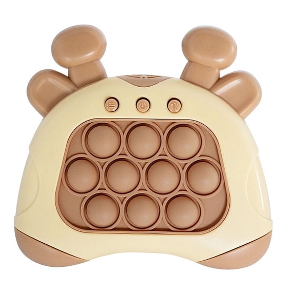 FIEWESEY Quick Push Console with Instant Sound Feedback,Handheld Fast Speed Pushing Game,Early Education Game Console,Pop it Fidget Toy Fast Push Game Decompression Toy (Brown)
