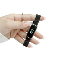 FIEWESEY Replacement Bands Compatible with Fitbit Luxe, Milanese Stainless Steel Metal Lock Replacement Wristband for Women Men (Black)