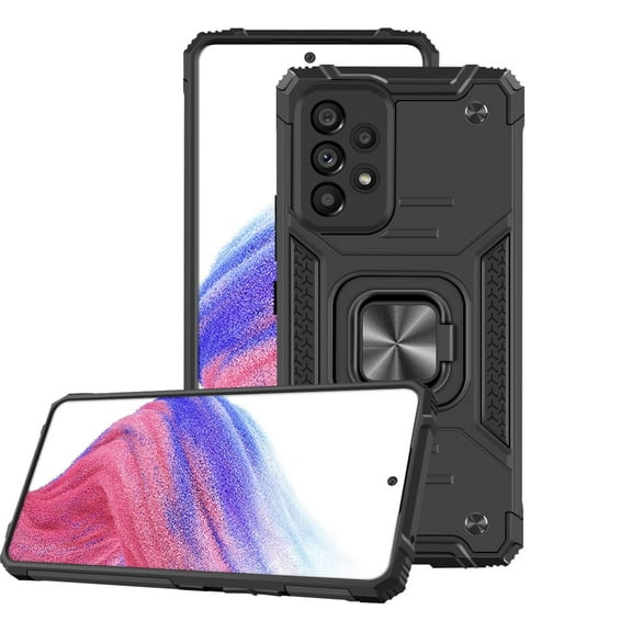 FIEWESEY for Samsung Galaxy A53 5G Phone Case Military Grade Drop Rugged Cover Anti-Scratch Protective 360° Rotate Kickstand Sturdy Shockproof Phone Cover for Samsung Galaxy A53 5G(Black)