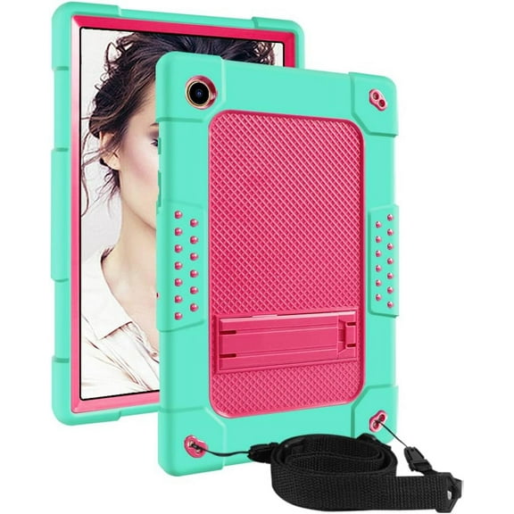 FIEWESEY for Samsung Galaxy Tab A8 Case, Heavy-Duty Shock-Resistant Kids Friendly Protective case(with Stand) for Samsung Galaxy Tab A8 10.5 inch 2022 Release (Model: SM-X200/X205/X207) (Rose Gold)