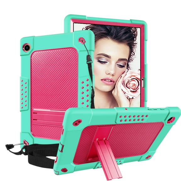 FIEWESEY for Samsung Galaxy Tab A8 Case, Heavy-Duty Shock-Resistant Kids Friendly Protective case(with Stand) for Samsung Galaxy Tab A8 10.5 inch 2022 Release (Model: SM-X200/X205/X207) (Green/Pink)