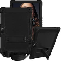 FIEWESEY Shockproof Kids Friendly Cover with Shoulder Strap&Kickstand Hybird Case for Vankyo MatrixPad S10/ZZB ZB10/ATOZEE AT10/AOYODKG A38/YQSAVIOR/CUPEISI/Coopers YQ10S 10 Inch Tablet(Black/Black)