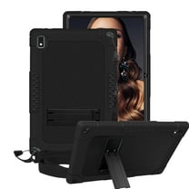 FIEWESEY Shockproof Kids Friendly with Kickstand Shoulder Strap Hybrid case for Vastking KingPad K10/KingPad K10 Pro/KingPad Z10/BYYBUO SmartPad A10/Oangcc 10.1" Android 10 Tablet(Black/Black)