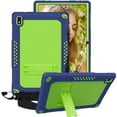 thumbnail image 1 of FIEWESEY Shockproof Kids Friendly with Kickstand Shoulder Strap Hybrid case for Vastking KingPad K10/KingPad K10 Pro/KingPad Z10/BYYBUO SmartPad A10/Oangcc 10.1" Android 10 Tablet(Navy/Green), 1 of 6