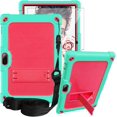 thumbnail image 1 of FIEWESEY Shockproof Kids Shoulder Strap Cover,with Screen Protector Case for Vankyo MatrixPad S10/ZZB ZB10/ATOZEE AT10/AOYODKG A38/YQSAVIOR/CUPEISI/Coopers YQ10S 10 Inch Tablet (Green/Pink,1 Pcs), 1 of 6