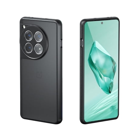 FIEWESEY Slim Fit Case for OnePlus 12 12R, Translucent Matte Shockproof Bumper Case with Camera Cover for One Plus 12, Military Grade Drop Proof Scratch Resistant Silicone Phone Cover, Frosted Black