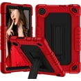 thumbnail image 1 of FIEWESEY For TCL TAB 8 LE 9137W/For TCL TAB 8 WiFi 9132X Tablet Case Soft Silicone Rubber Had Back Shell Kids Friendly Case Built in Stand Shoulder Strap For TCL TAB 8 LE /TCL TAB 8 WiFi(Red Black), 1 of 7