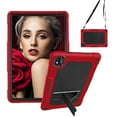 thumbnail image 1 of FIEWESEY for TCL Tab 10 5G Tablet Case with Shoulder Strap Soft Silicone&Hard Back Hybrid Shockproof Kids Friendly Case for TCL Tab 10s 10.1" FHD Model 9081X/TCL Tab 10 5G TCL-9183W (Red/Black), 1 of 6