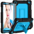 thumbnail image 1 of FIEWESEY for TCL Tab 8 LE 9137W Tablet Case,Shoulder Strap Soft Silicone&Hard Back Shockproof Kids Friendly Case for TCL Tab 8 LE 9137W/TCL Tab 8 WiFi 9132X+Screen Protector (Black/Blue,1 Pcs), 1 of 7