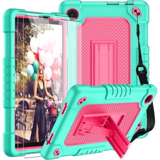 FIEWESEY for Lenovo Tab P11 2nd Gen Tablet Case,Shoulder Strap Soft  Silicone&Hard Back Shockproof Kids Friendly Case for Lenovo Tab P11 2nd Gen  11.5 inch+Screen Protector(Black/Black,2 Pcs) 