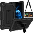 thumbnail image 1 of FIEWESEY for TCL Tab 8 LE Tablet Case,with Shoulder Strap Soft Silicone&Hard Back Hybrid Shockproof Kids Friendly Case for TCL Tab 8 LE(Model:9137W)/TCL Tab 8 WiFi(Model:9132X) (Black/Black), 1 of 7