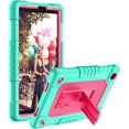thumbnail image 1 of FIEWESEY for TCL Tab 8 Plus 8 inch Tablet Case,with Shoulder Strap Soft Silicone & Hard Back Hybrid Shockproof Kids Friendly Protective Case for TCL Tab 8 Plus (Model: 9138S) Tablet (Green/Pink), 1 of 7