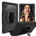 thumbnail image 1 of FIEWESEY for TCL Tab Pro 5G Case Built in Rotating Kickstand / Shoulder Strap Hand Strap Hybrid Shockproof Armor Kids Friendly Case for Nokia T20 / Vastking KingPad M10 10.36 inch - Black, 1 of 6