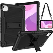 FIEWESEY for UGRIHACH UG-C10/Lville LVEC10/HiGrace C10/Freeski C10/FYMLCPFY C10A/AEEZO C10 10.1inch Tablet case Built in Stand with Shoulder Strap (Black/Black)