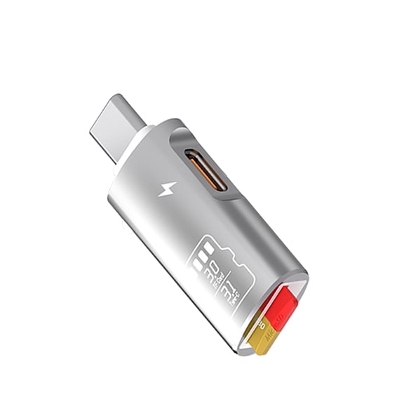 FIEWESEY USB C Micro SD Card Reader, Type C to Micro SD Card Adapter with PD Fast Charging Portable SD Card Reader USB C for TF Micro SDHC SDXC, Fit For Samsung/Mac/iPad Pro/iPhone 15 16 - Silver