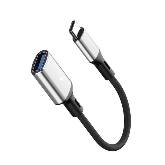 FIEWESEY USB C to USB Adapter, Type C 3.0 OTG Cable On The Go Type C Male to USB A Female Adapter Compatible with MacBook Pro 2018 2017,Samsung Galaxy S20 S20+ Ultra S8 S9 Note 10 and More - Silver