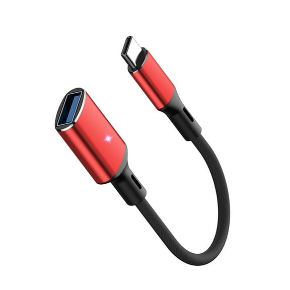 FIEWESEY USB C to USB Adapter, Type C 3.0 OTG Cable On The Go Type C Male to USB A Female Adapter Compatible with MacBook Pro 2018 2017,Samsung Galaxy S20 S20+ Ultra S8 S9 Note 10 and More - Red