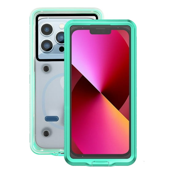 FIEWESEY Universal Phone Waterproof Diving Underwater Case Cover Compatible for iPhone 14 13 12 11 Pro Max Xr/Samsung Galaxy S23 S22 S20/Note 20 10 5G/LG Stylo 6/Google/OnePlus(Dark Green)