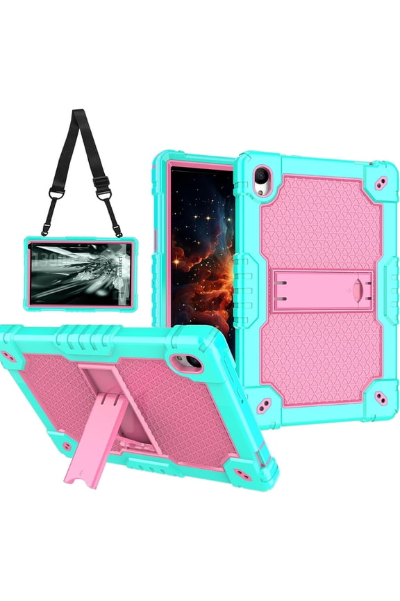 for Urao C107/Jeazans OC101/C107 10.1 inch Tablet Hybird Case Kids Friendly with Stand case Cover for HiGrace C107/ZOFYWNAS C107/Freeski C107/Pswarfd 10.1 inch Tablet (Green/Pink)