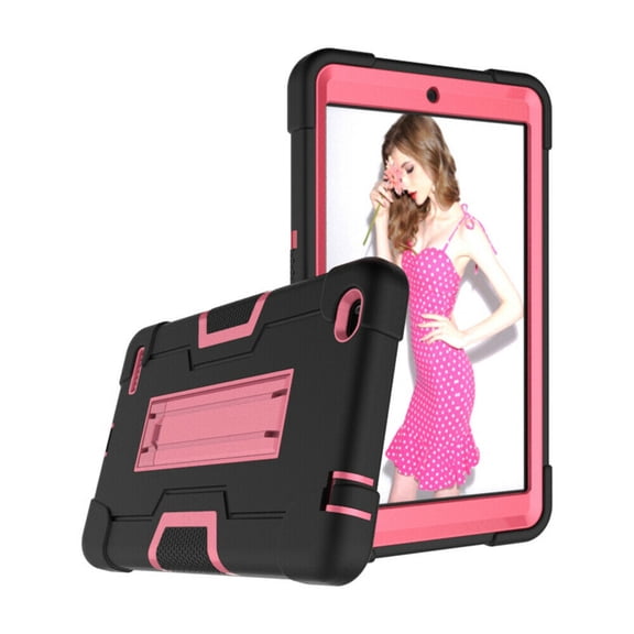 FIEWESEY for Vankyo MatrixPad S8 8" Case,Touch Y80 8" Case,Heavy-Duty Rugged Hybrid case for Winnovo M8/TECLAST P80H/TECLAST P80X/TECLAST MIX/Haehne 8 inch tablet/VUCATIMES N8 8 Inch (Black/Pink)
